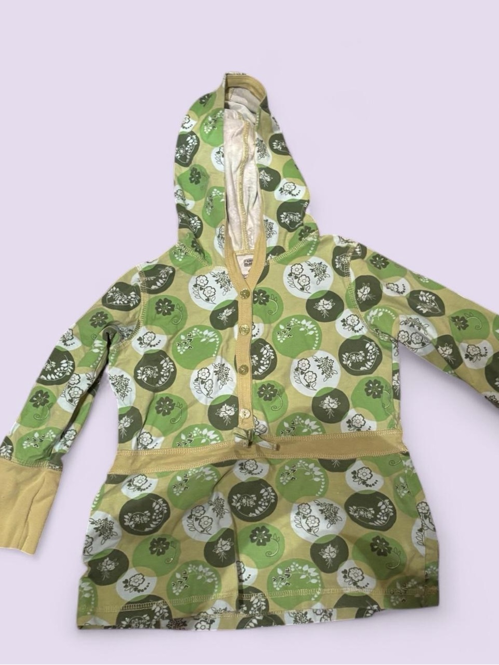 Green Floral Hooded Jacket Vintage Faded Glory| 4T